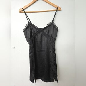 Forever 21 Lace Babydoll Slip Dress Lingerie Black Coquette Sz M